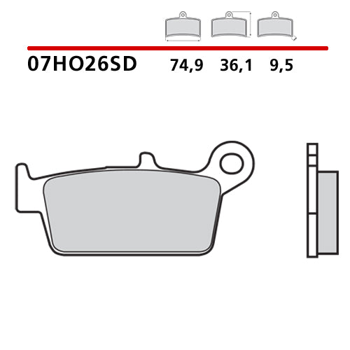 Pastiglie posteriori standard Brembo Honda CR 250 95-01