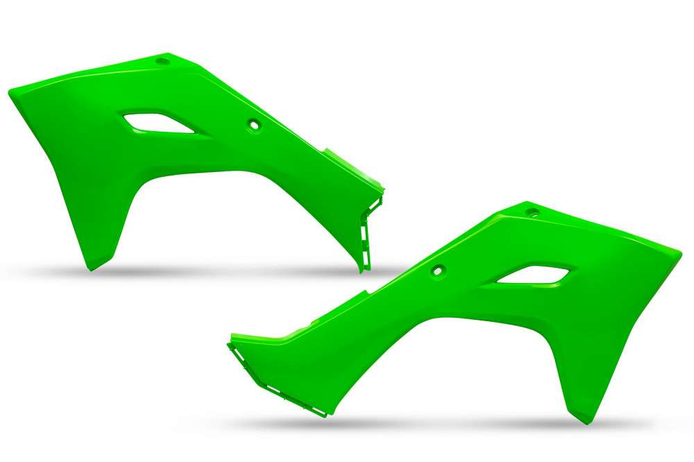 CONVOGLIATORI-RADIATORE-COMPATIBILE-CON-KAWASAKI-KXF-450-2024-2026-VERDE FLUO-AFLU