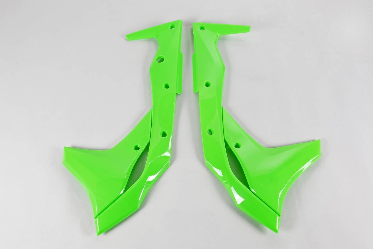 CONVOGLIATORI-RADIATORE-COMPATIBILE-CON-KAWASAKI-KXF-250-2017-2020-VERDE FLUO-AFLU