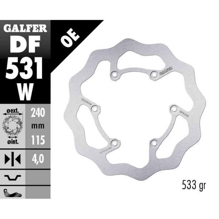 Disco freno posteriore Galfer Wave FANTIC 250 XXF 22-25
