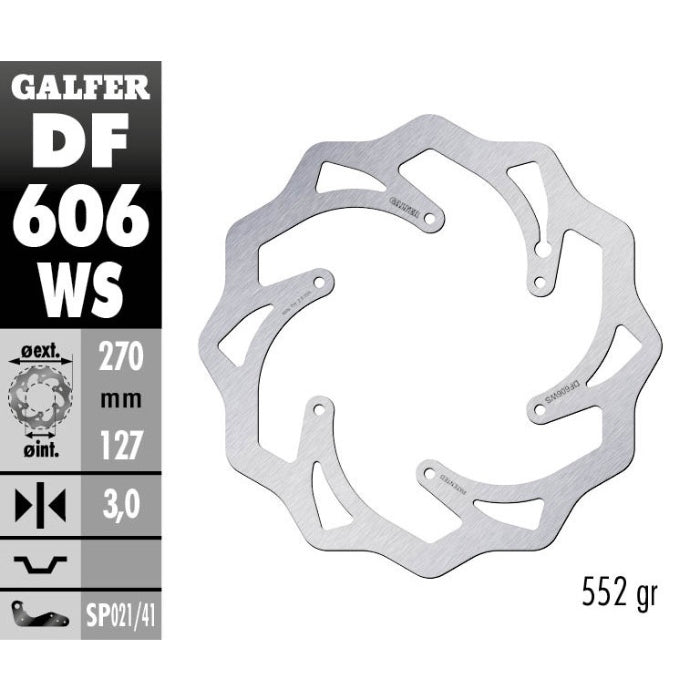 Disco freno anteriore Galfer Wave Ktm EXC-F 500 12-25 maggiorato