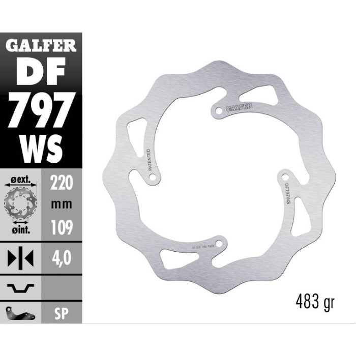 Disco freno posteriore Galfer Wave Husqvarna TC 85 14-20 maggiorato