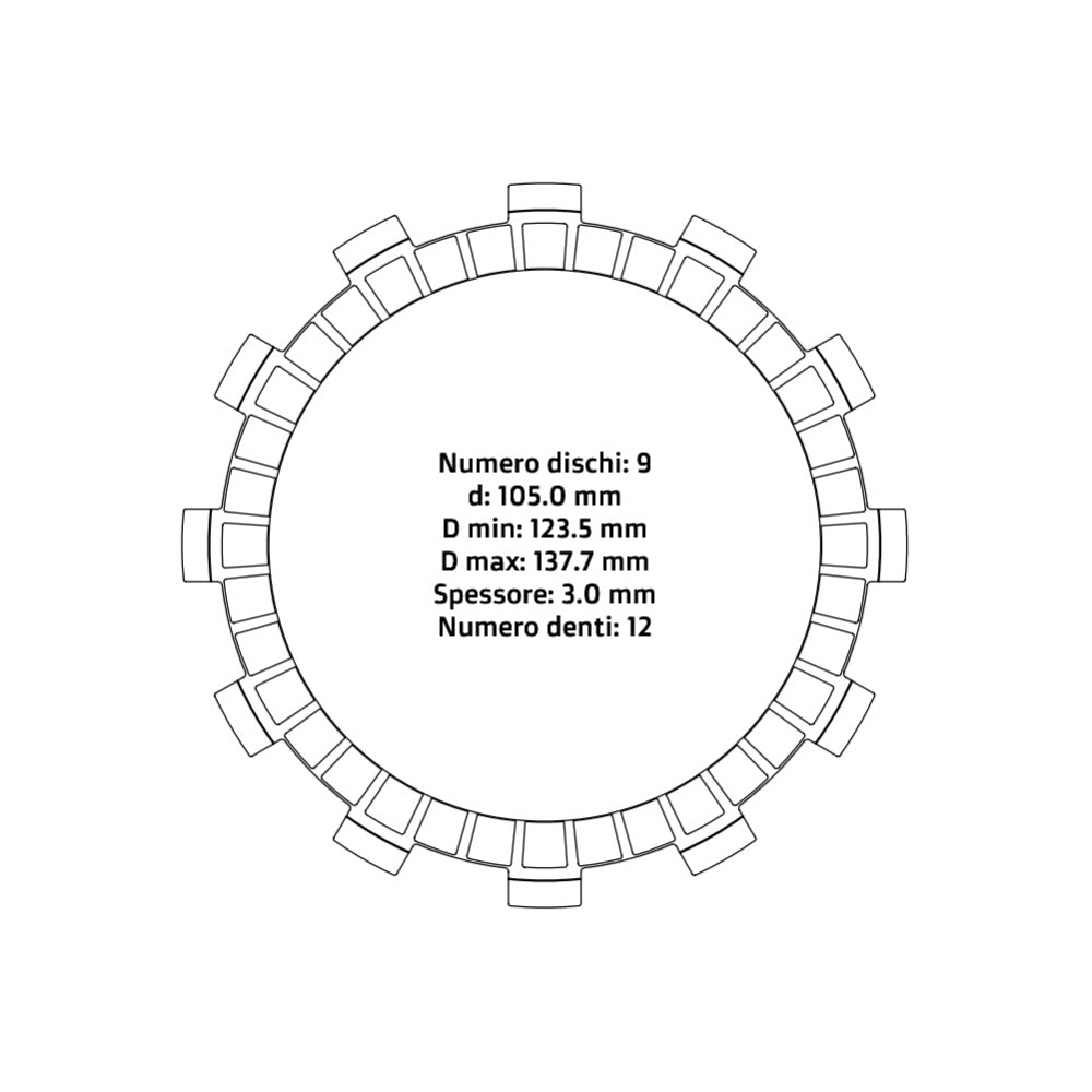 Dischi frizione guarniti NRTeam Gas Gas EC-F 250 10-13