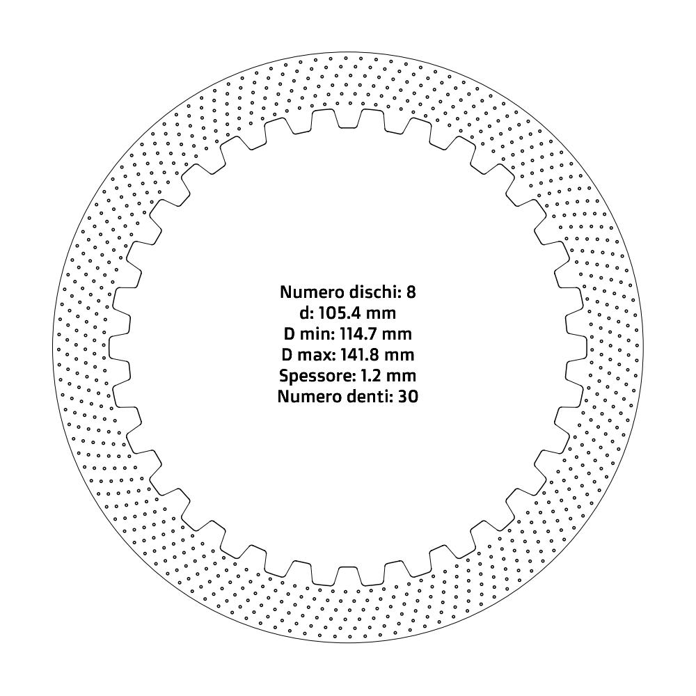 Dischi frizione guarniti NRTeam Yamaha WRF 426 01-02 - Serie acciaio