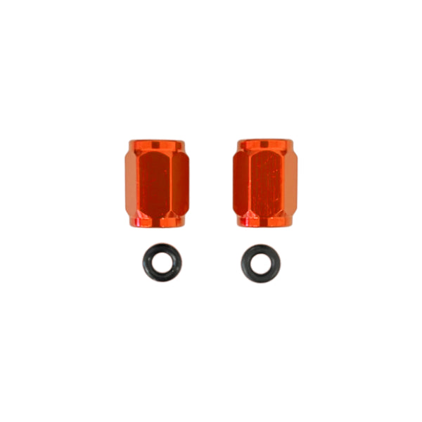 Coppia tappi valvola copertone arancioni