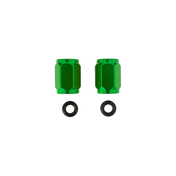 Coppia tappi valvola copertone verdi