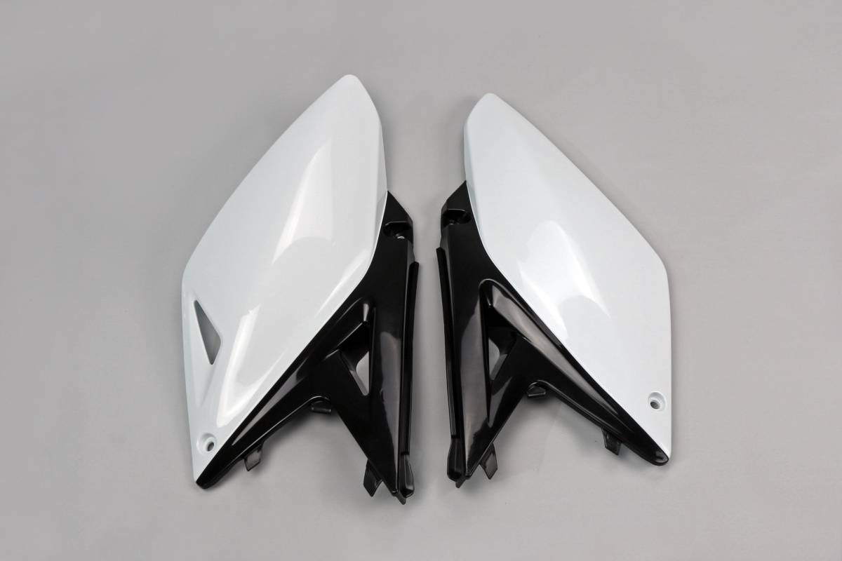 FIANCATINE-LATERALI-COMPATIBILE-CON-SUZUKI-RMZ-250-2010-2018-bianco-nero-OEM 13-W