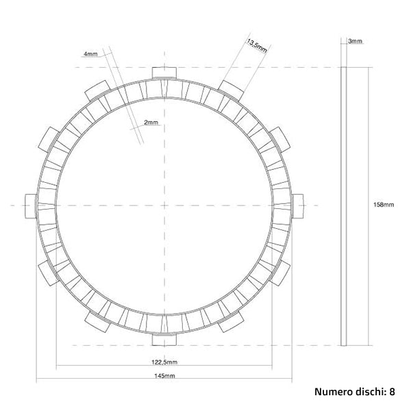 Dischi frizione guarniti FCC Kawasaki KX 250 92-08