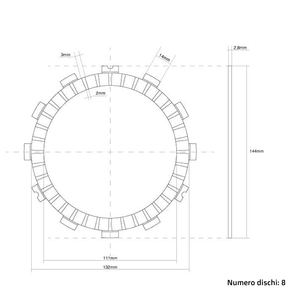Dischi frizione guarniti FCC Kawasaki KXF 250 04-20