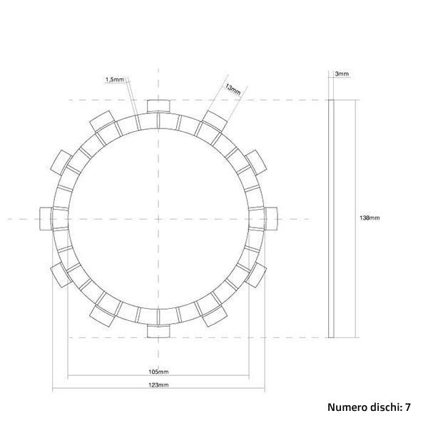 Dischi frizione guarniti FCC Yamaha YZ 125 91-92