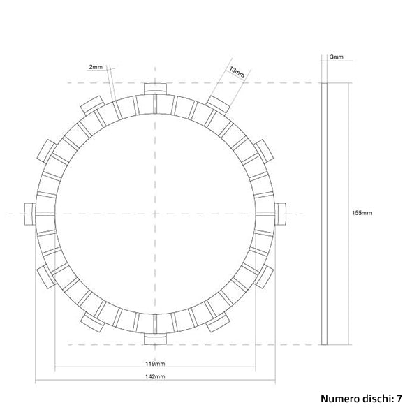 Dischi frizione guarniti FCC Yamaha YZ 250 88-92