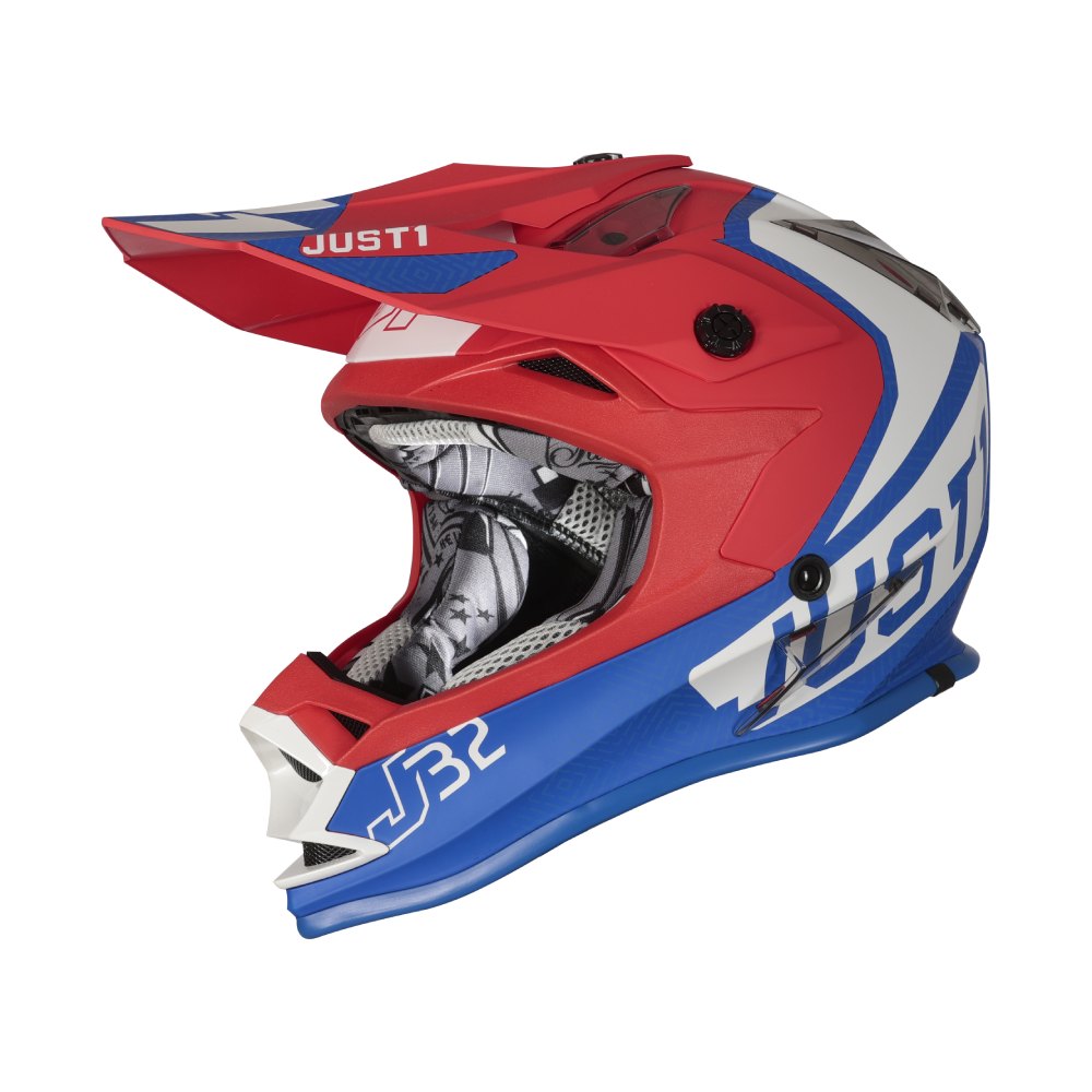 Casco Just1 J32 Kids Vertigo - Blu Bianco Rosso - Tg YM