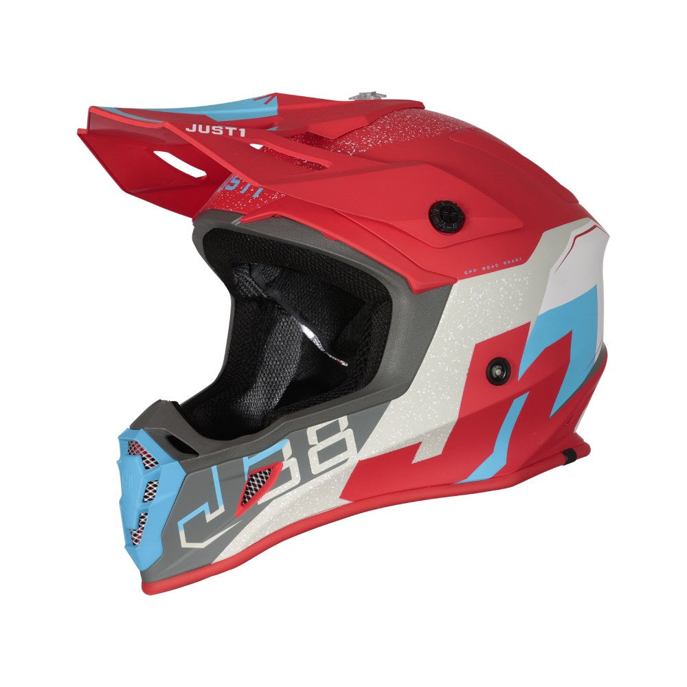 Casco Just1 J38 Korner - Rosso Azzurro Bianco - Tg S