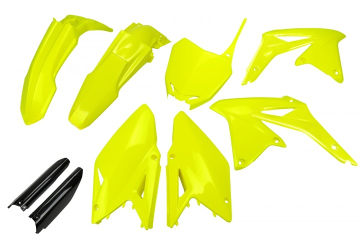 FULL-KIT-PLASTICHE-COMPATIBILE-CON-SUZUKI-RMZ-450-2008-2017-GIALLO FLUO-DFLU