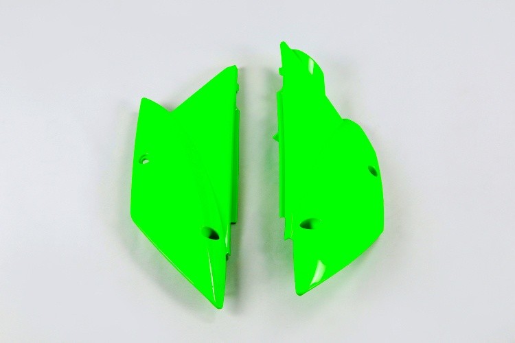 FIANCATINE LATERALI PER KAWASAKI KLX 110 2010-2026 / VERDE FLUORO