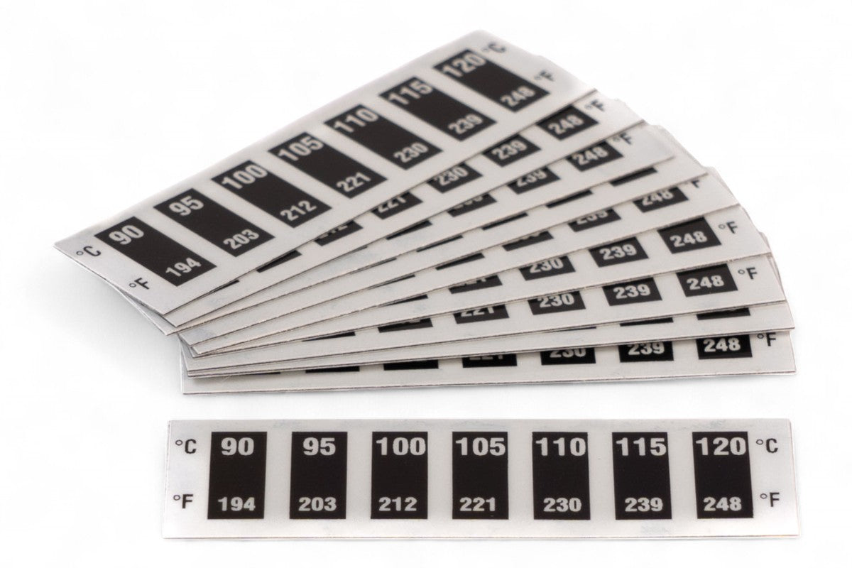TERMOMETRI ADESIVI REVERSIBILI DA 90 A 120°C (10 PEZZI) MOTOCROSS MARKETING