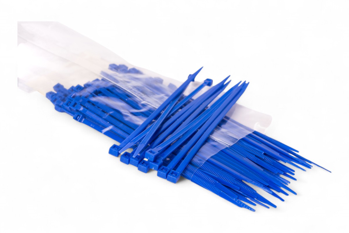 FASCETTE DI CABLAGGIO IN NYLON - LUNGHEZZA 140MM, LARGHEZZA 3,5MM - BLU (100 PEZZI) MOTOCROSS MARKETING