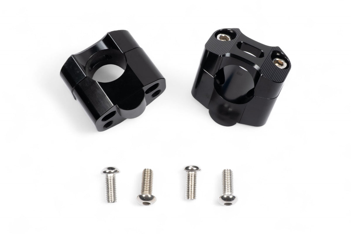 ACCESSORIO MANUBRIO ADATTATORI RIALZATI DA 25MM PER PASSARE DA Ø 22MM A Ø 28,6MM - NERO