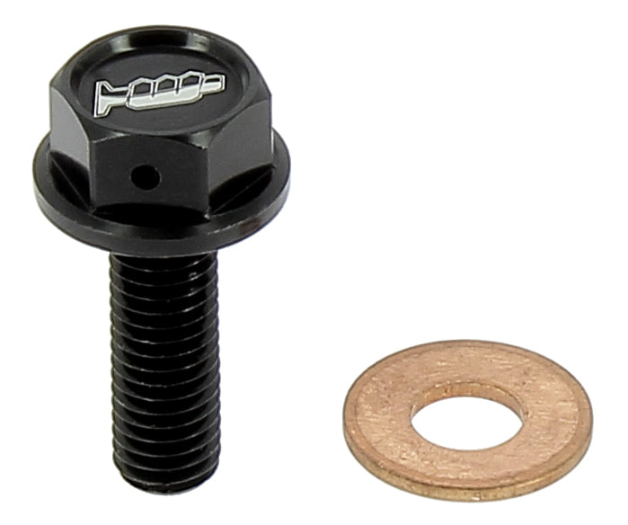TAPPO DRENAGGIO OLIO CON INSERTO MAGNETICO M8 X 25MM PASSO 1,25 - NERO HONDA CRF 250R (04-09) MOTOCROSS MARKETING