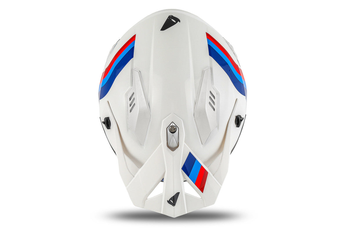 CASCO CROSS JET SHERATAN / BIANCO/ROSSO/BLU