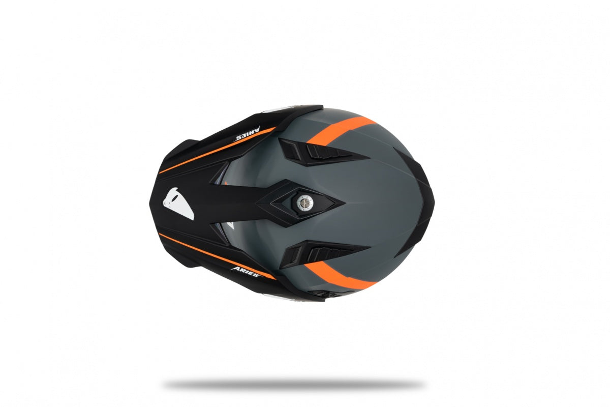 CASCO MOTOCROSS ARIES / GRIGIO/ARANCIO