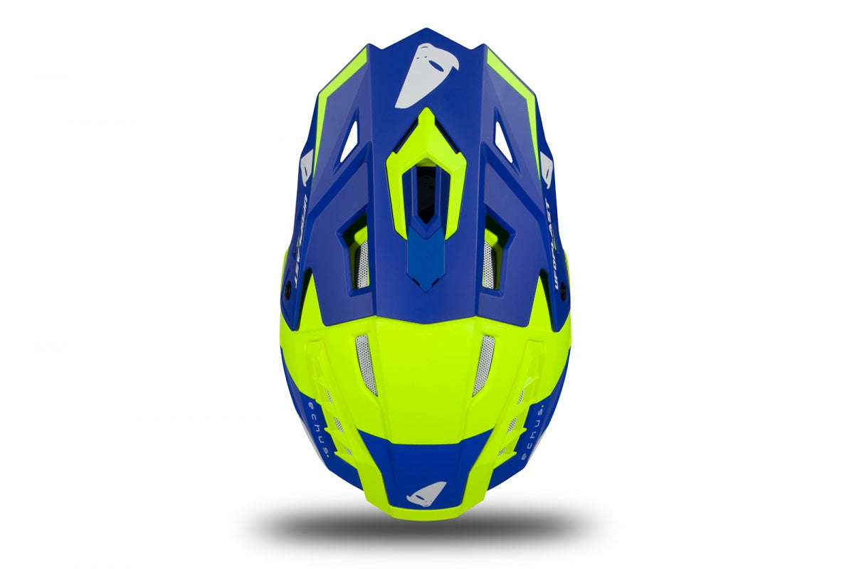 CASCO MOTOCROSS ECHUS / BLU/GIALLO FLUO OPACO