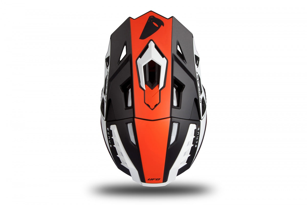 CASCO MOTOCROSS ECHUS / NERO/ARANCIO/BIANCO OPACO