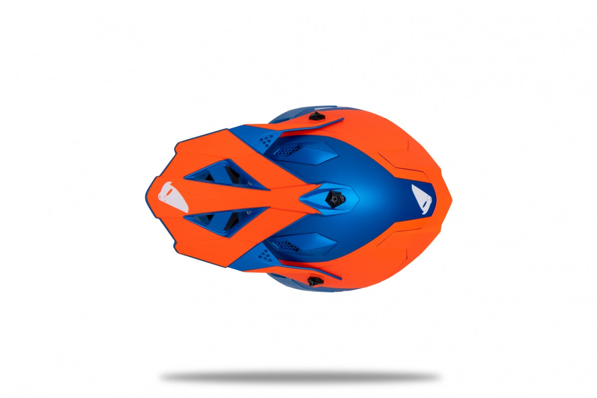 CASCO MOTOCROSS INTREPID / BLU/ARANCIO