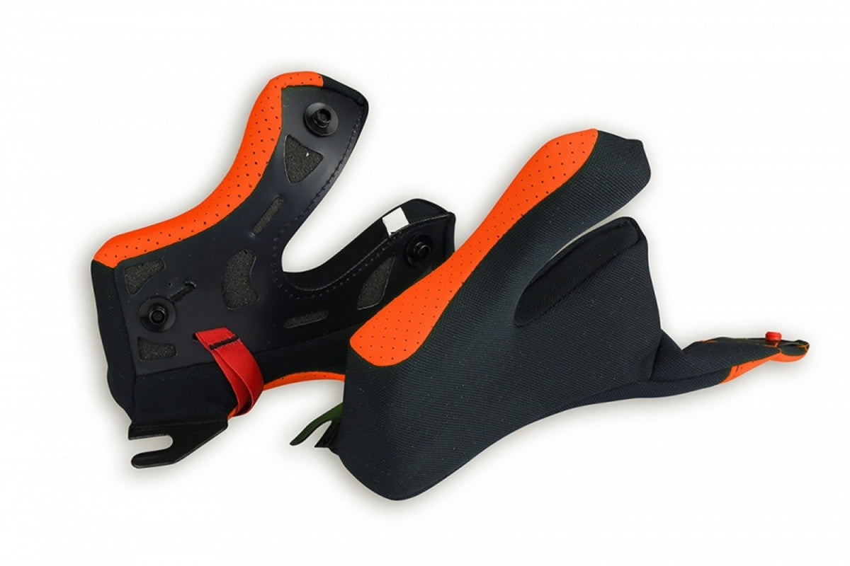 GUANCIALI CASCO MOTOCROSS DIAMOND CON SISTEMA RIMOZIONE RAPIDO / ROSSO FLUO