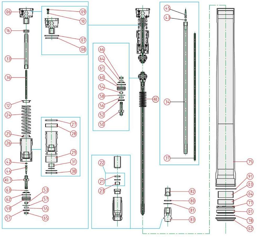 Ricambi forcella Sherco 250 SEF-R 19-21 - Pistone compres. 59