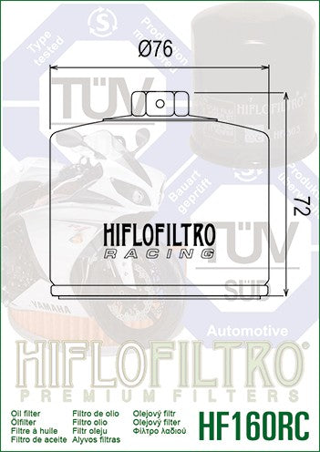FILTRO OLIO HI-FLO RACING BMW F 850 GS (17-25) HIFLO FILTRO