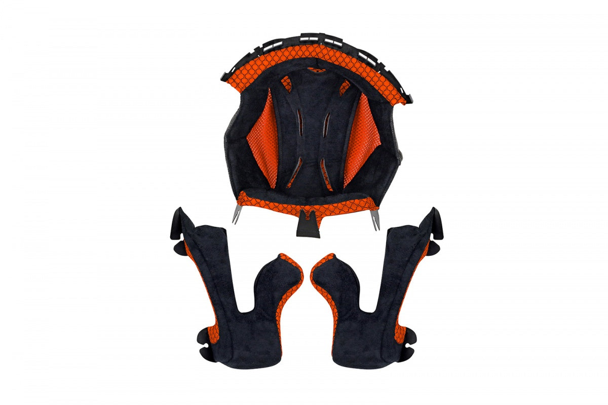 CUFFIA E GUANCIALI CASCO MOTOCROSS ONYX / ROSSO