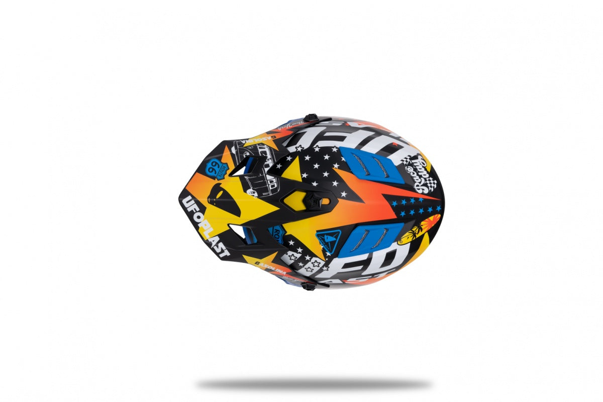 CASCO MOTOCROSS KOREY DA BAMBINO / BLU/GIALLO