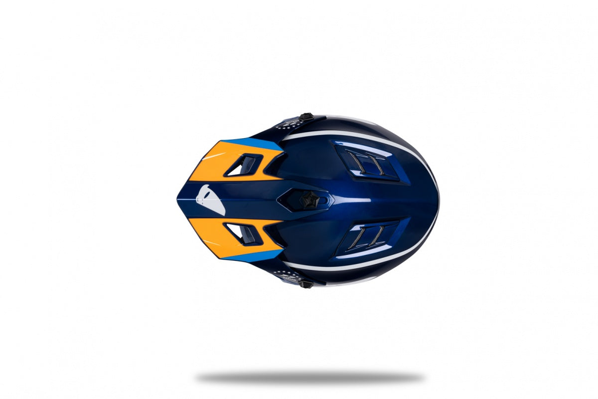 CASCO MOTOCROSS KOREY DA BAMBINO / BLU/ARANCIO