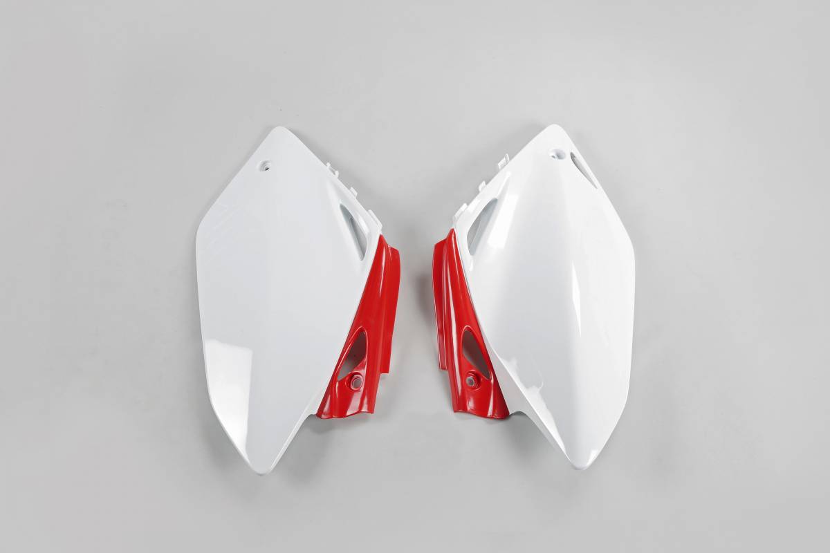FIANCATINE-LATERALI-COMPATIBILE-CON-HONDA-CRF-450R-2007-2008-BIANCO-ROSSO-W