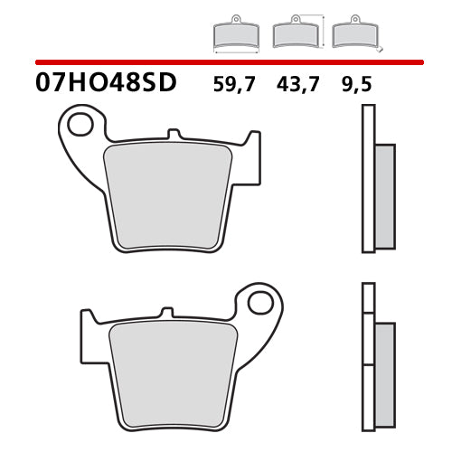 PASTIGLIE BREMBO HONDA CRF 450 X (05-16) POSTERIORI STANDARD