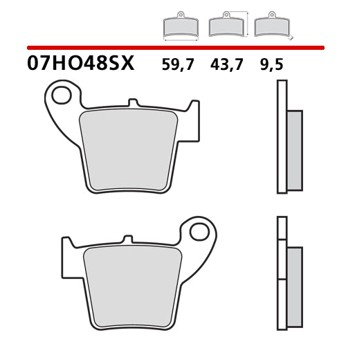 PASTIGLIE BREMBO HONDA CRF 450 R (02-25) POSTERIORI RACE