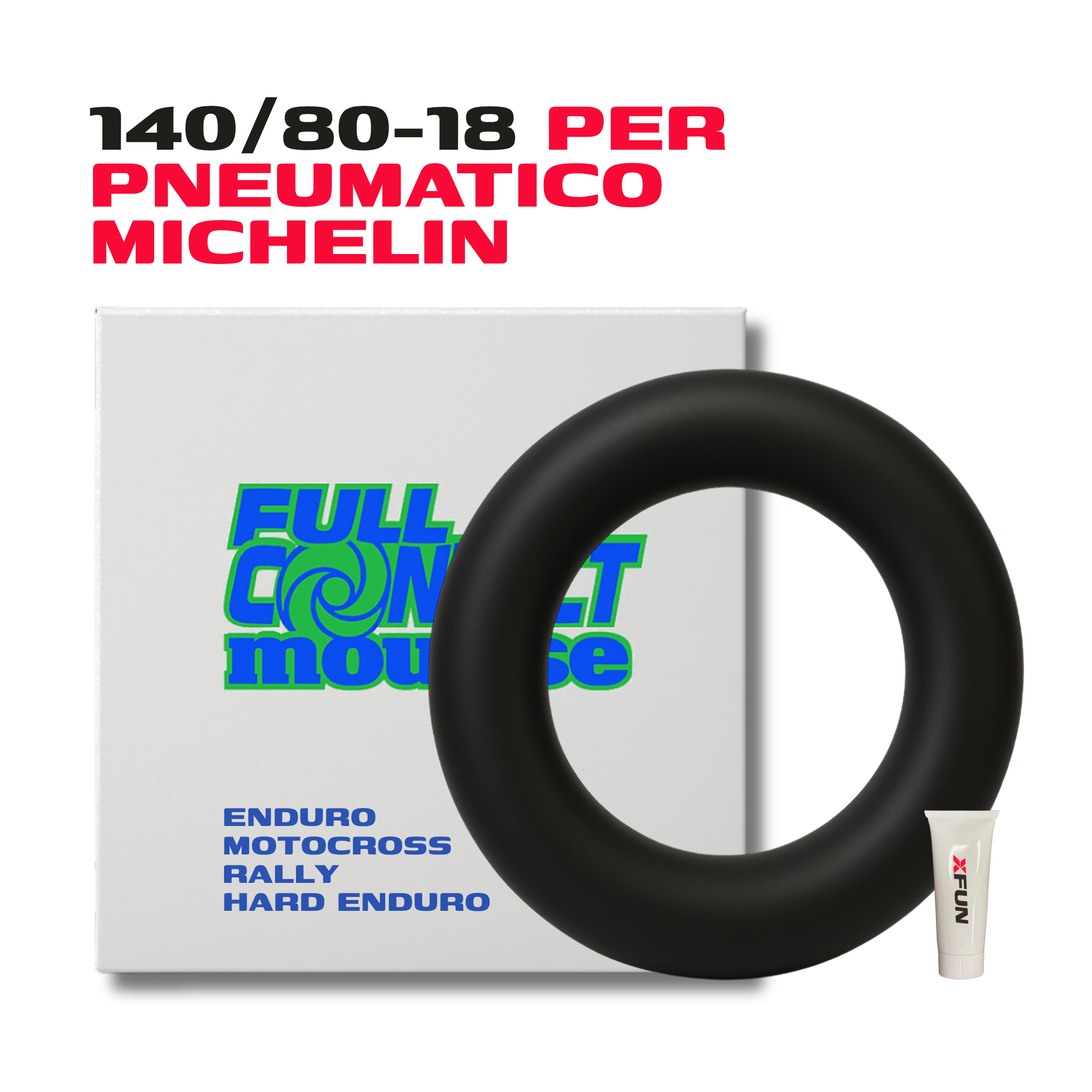 MOUSSE FULLCONTACT IN SCHIUMA DI BUTILE - 140/80/18 OVAL & LOW PROFILE FOR MICHELIN TYRES