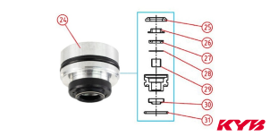 TESTINA MONO KYB KAWASAKI KX 250 (04-08) - PARAPOLVERE (30)