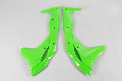 CONVOGLIATORI-RADIATORE-COMPATIBILE-CON-KAWASAKI-KXF-250-2017-2020-VERDE FLUO-AFLU