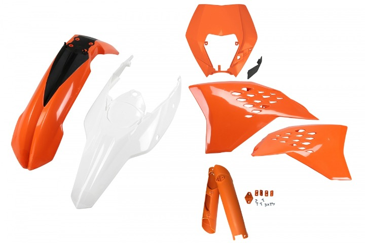 FULL-KIT-PLASTICHE-COMPATIBILE-CON-KTM-EXC-125-2011-2011-con-portafaro-OEM 11-999W