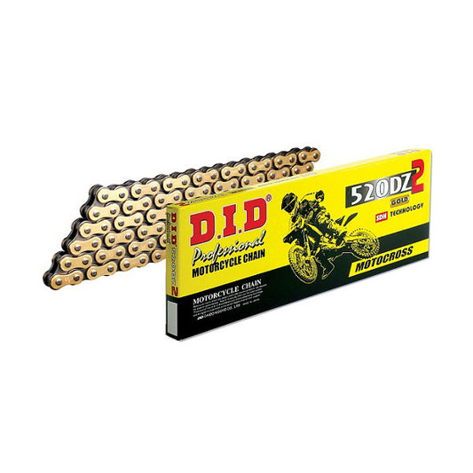 Catena DID passo 520 cross economica senza O-RING 120 maglie - oro