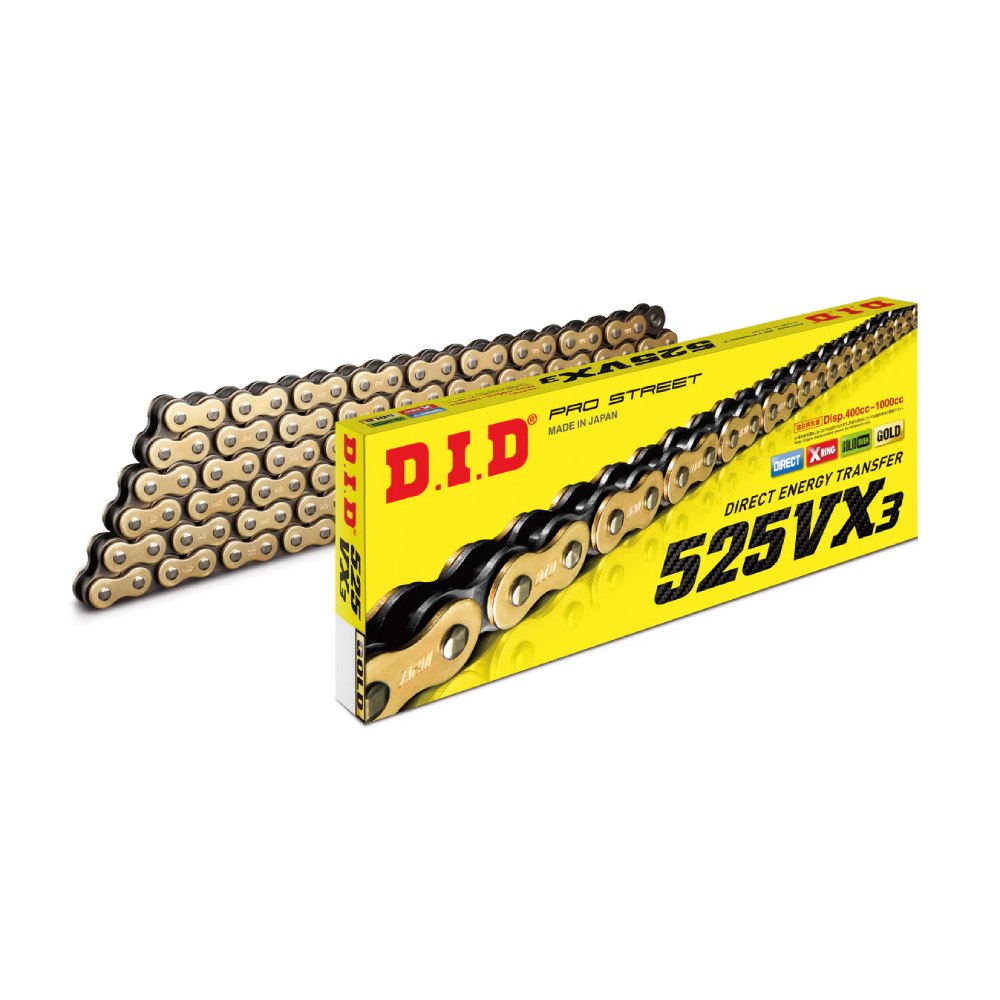 CATENA DID PASSO 525 STRADALE DURATURA CON X-RING 120 MAGLIE - ORO