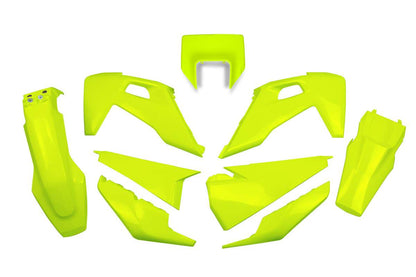 KIT-PLASTICHE-COMPATIBILE-CON-HUSQVARNA-TE-150-2020-2023-con-portafaro-GIALLO FLUO-DFLU