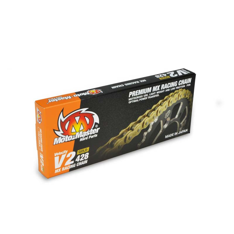 CATENA MM PASSO 428 V2 CROSS PROFESSIONALE SENZA O-RING 130 MAGLIE - ORO