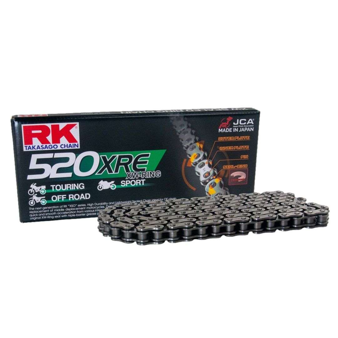 Catena RK passo 520 enduro duratura con XW-RING 120 maglie - nera