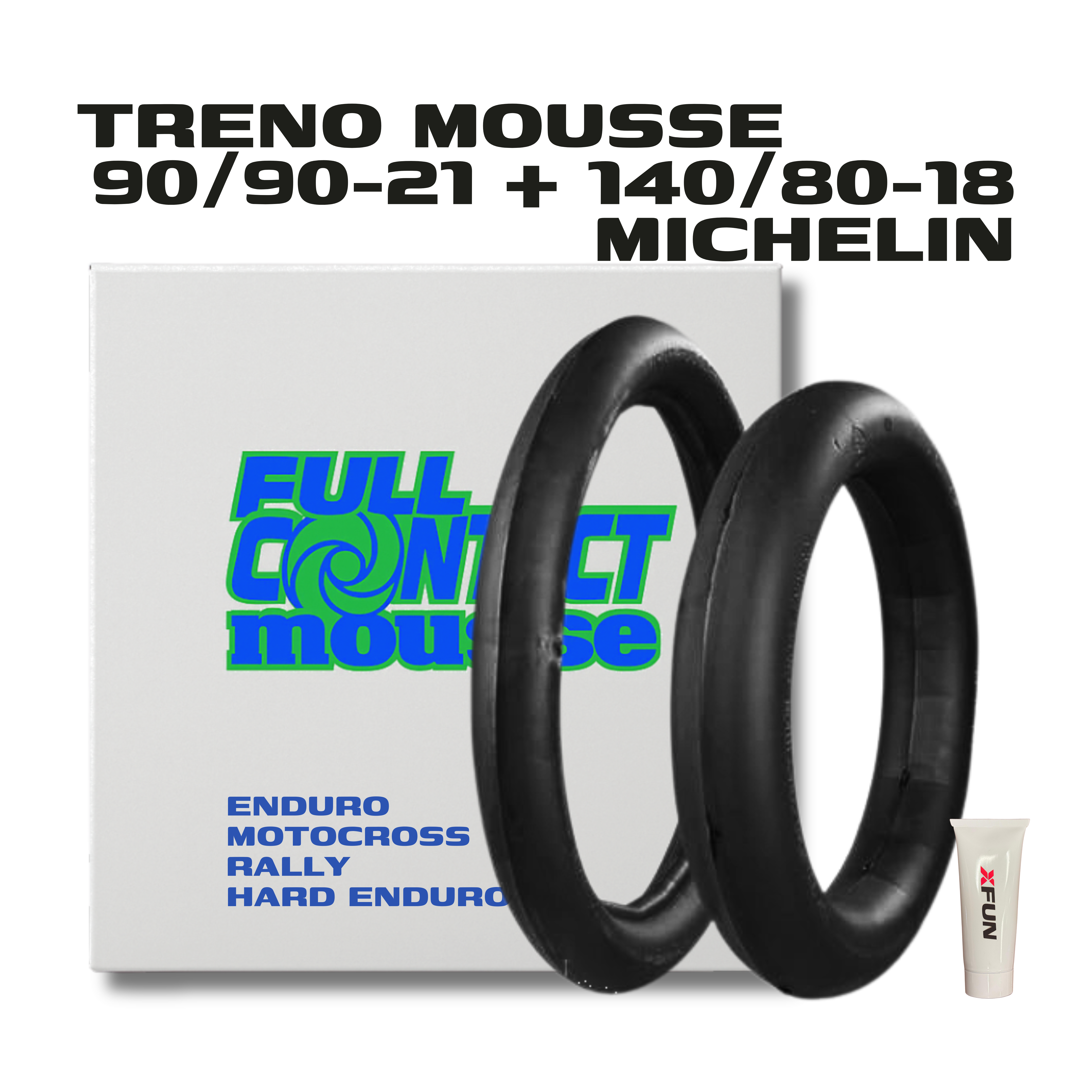 TRENO MOUSSE FULLCONTACT IN SCHIUMA DI BUTILE - 90/90/21 + 140/80/18 MICHELIN