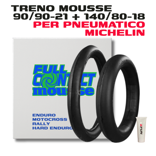 TRENO MOUSSE FULLCONTACT IN SCHIUMA DI BUTILE - 90/90/21 + 140/80/18 MICHELIN