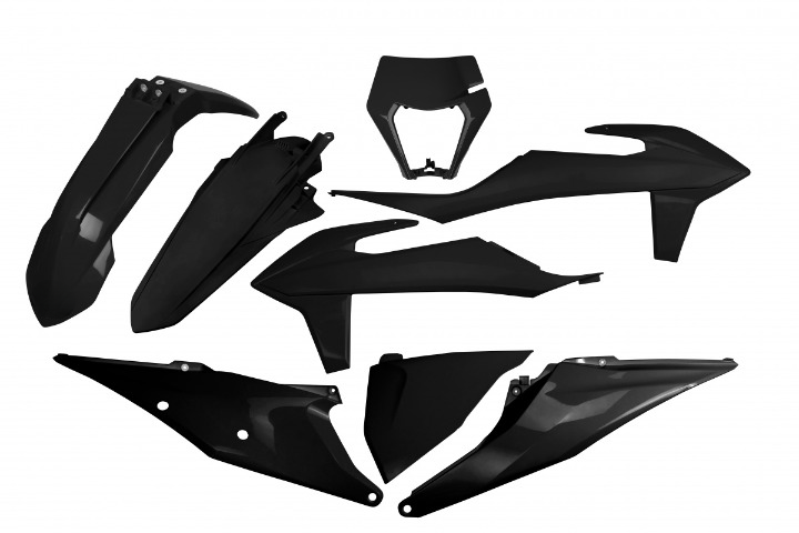 KIT-PLASTICHE-COMPATIBILE-CON-KTM-EXC-125-2020-2021-con-portafaro-NERO-001