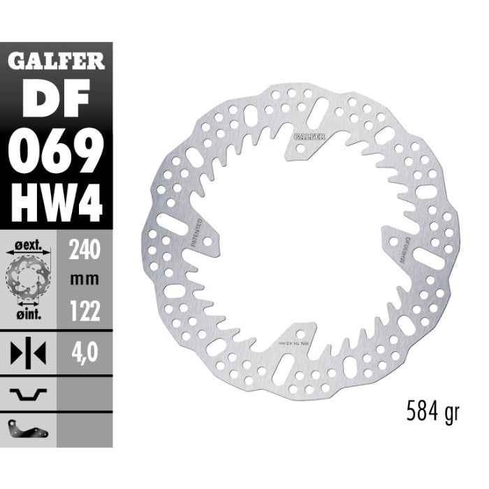 Disco freno posteriore Galfer Shark Honda CRF 450RX 17-25 - 4 mm